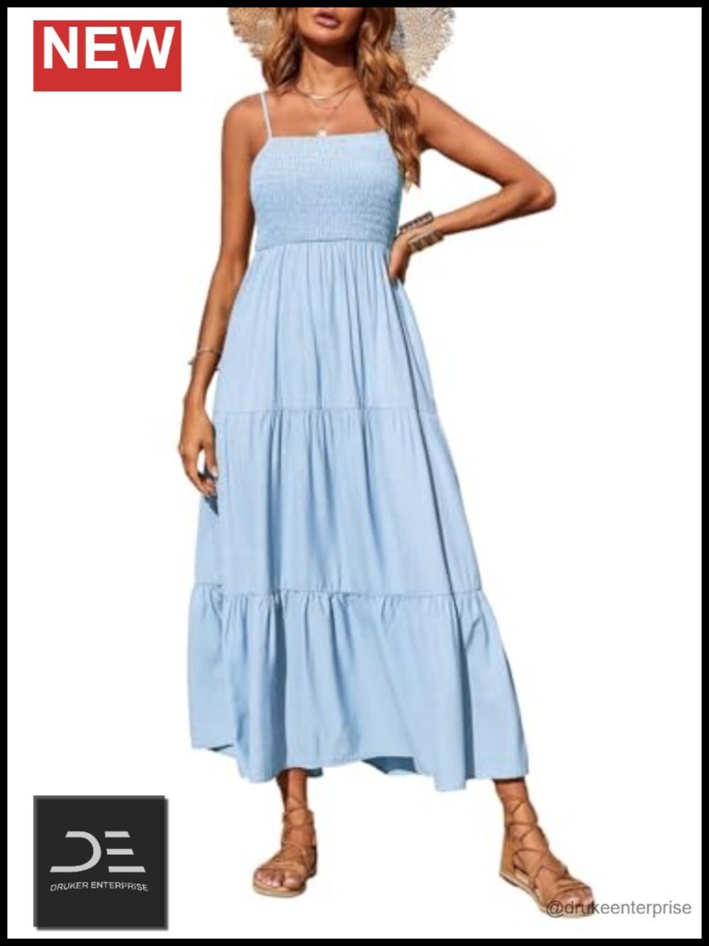 Spaghetti Strap Maxi Dress Women's Summer Sundress
